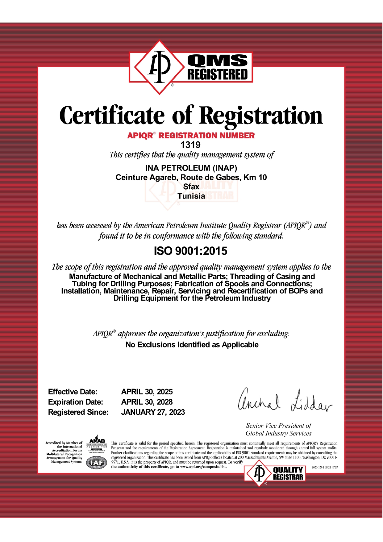 Certificate ISO-9001